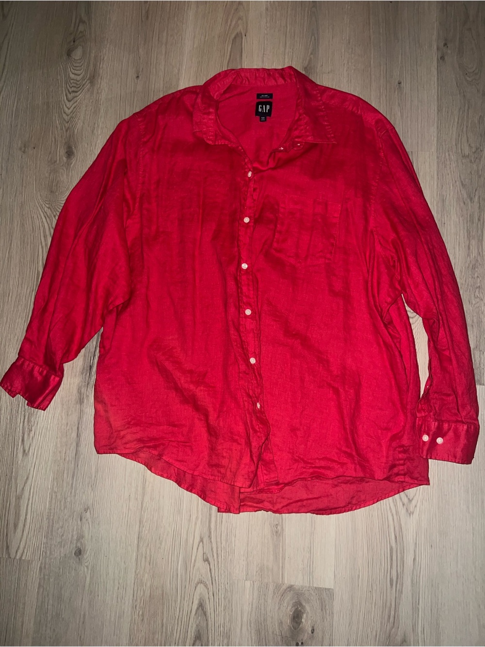 GAP Big Shirt Linen Long-Sleeve Button-Down Shirt size XXL Tall